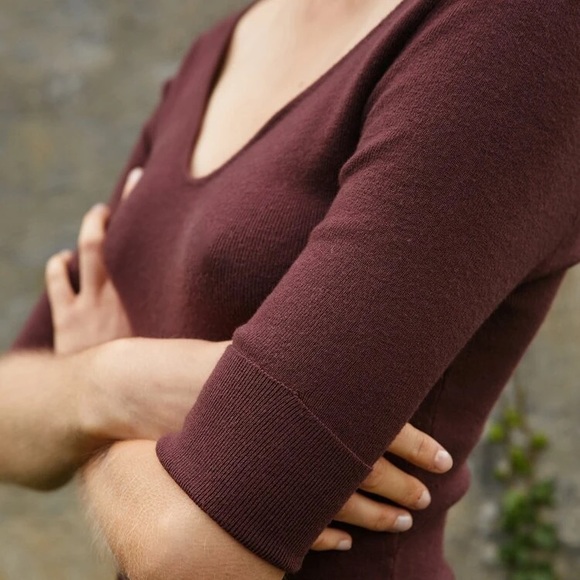 FITTED BROWN SWEATER DRESS - Picture 7 of 9